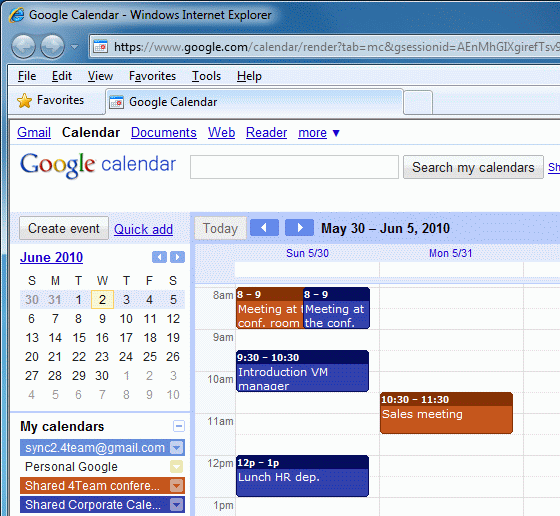 mac calendar showing html for google calendars